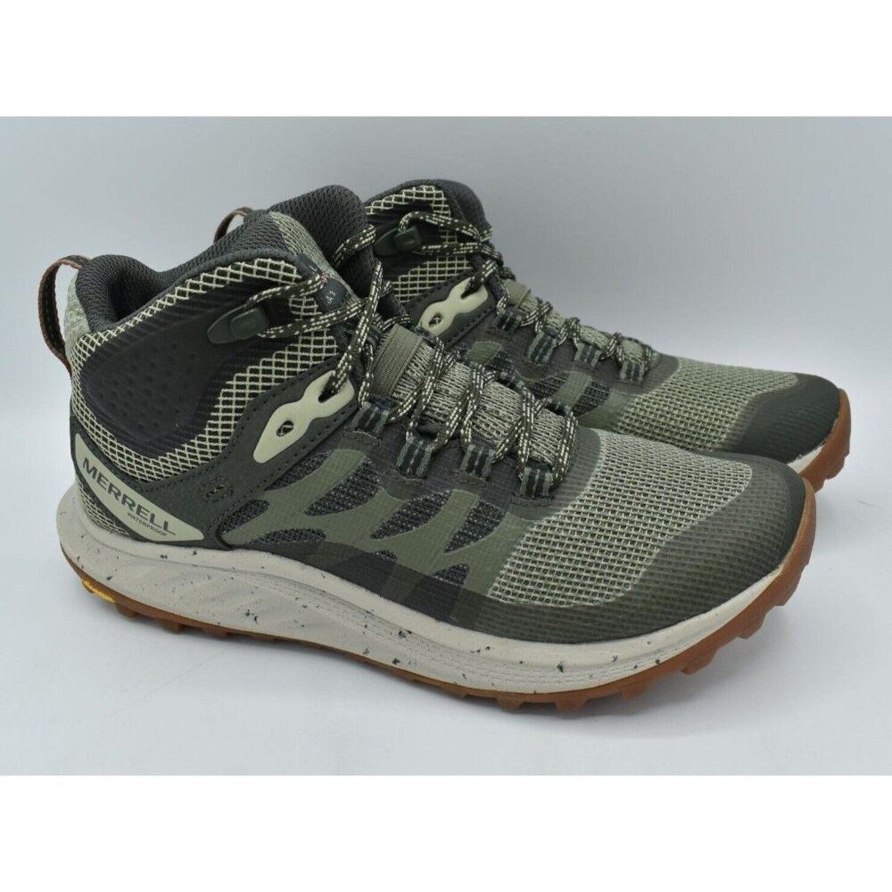 Merrell Women Size 11 Antora 3 Mid Lichen Waterproof Hiking Trail Running Shoes - Picture 2 of 13